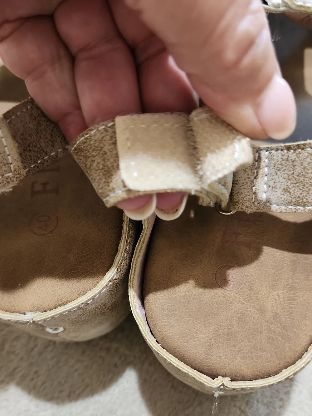 NWT.Taupe Studded Wedge Slide Sandals with Zip Detail - Women